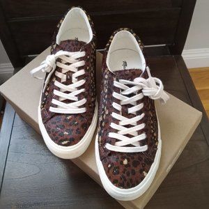 Madewell leopard print calf hair sneakers size 7.5
